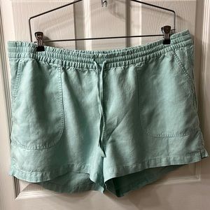 J. Crew Linen Blend Aqua Shorts